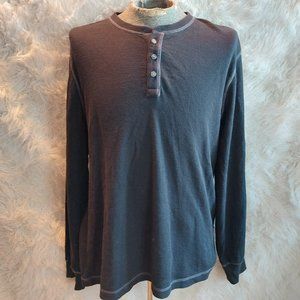 G.H.Bass&Co Men's Black Waffle Long Sleeve Sweat Shirt Size XXL